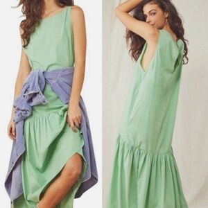 Free People Green Dakota Drop Waist Casual Maxi Dress